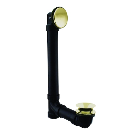 Westbrass Sch. 40 ABS Bathtub Trim with Tip-Toe Drain and No-Hole Elbow Cover, Polsihed Brass 493144H-01